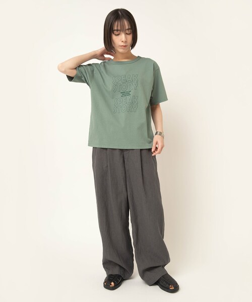 RNA-N（アールエヌエーエヌ）の「R4472 フレンチリネンワイドストレートパンツ（パンツ・レディース・チャコールグレー/ラセットブラウン/ダークパープル）」の9枚目の写真