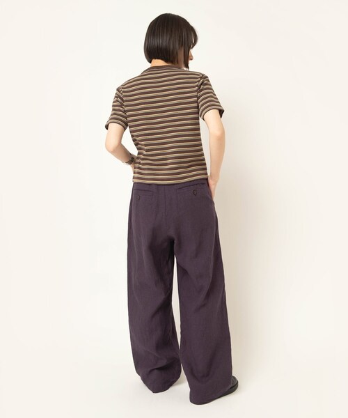 RNA-N（アールエヌエーエヌ）の「R4472 フレンチリネンワイドストレートパンツ（パンツ・レディース・チャコールグレー/ラセットブラウン/ダークパープル）」の21枚目の写真