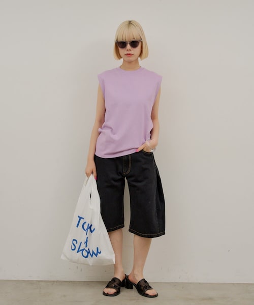 Kastane(カスタネ)の「【WHIMSIC】SCREEN STARS ガーメントダイスリーブレスTシャツ(タンクトップ・レディース・イエロー/ブラック/パープル/ホワイト・M/1/2/S)」の4枚目の写真