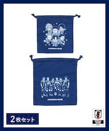 3coins | 巾着2枚セットサッカー日本代表ver.(ポーチ)