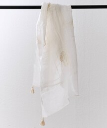 BEARDSLEY | 草花の刺繍とポンポンのストール《CITRUS》