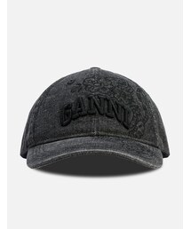 Washed Embroidery Denim Cap