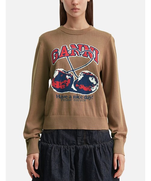 GANNI（ガニー）の「Fine Cotton Graphic Sweater Cherry（その他・レディース・other・XS/S/M/L）」の3枚目の写真