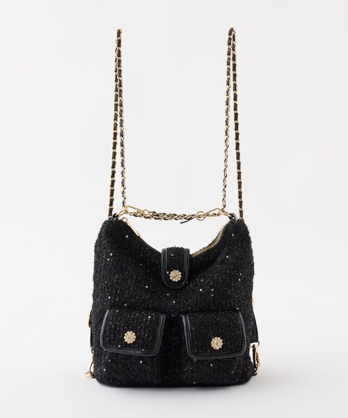 one after another NICE CLAUP(ワンアフターアナザーナイスクラップ)の「ビジューポケ付き2wayリュック(バックパック/リュック・レディース・オフホワイト/ベージュ/ブラック・FREE)」の2枚目の写真