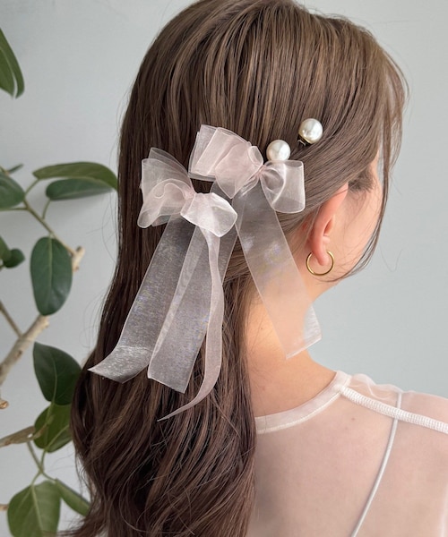 Lattice(Lattice)の「【人気の為再入荷】【オケージョン】リボンUピンセット(4P)(その他ヘアアクセサリー・レディース・ピンク/ホワイト/ブラック・FREE)」の1枚目の写真