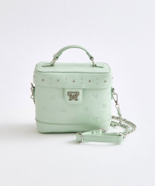 OLIVE des OLIVE（オリーブデオリーブ）の「Aimerianejoieスタッズバニティバッグ（ショルダーバッグ・レディース・ピンク/サックスブルー/ミント/アイボリー/ブラック・FREE）」の4枚目の写真