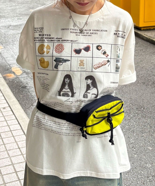 CIAOPANIC(チャオパニック)の「バイカラーコードウエストBAG(ボディバッグ/ウエストポーチ・レディース・イエロー/ピンク/ブルー・ONE)」の1枚目の写真