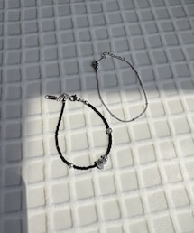 【LesSignes】ビーズステンレスブレスレットセット(2P)