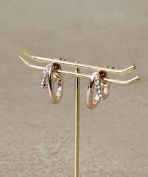 ガラス付フープピアス