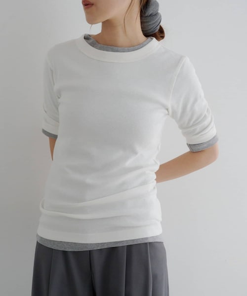 SHENERY(シーナリー)の「ソフトフライスTee(Tシャツ/カットソー・レディース・ピンク/レッド/グレー/ホワイト・F)」の2枚目の写真