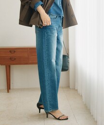 予約【RIMH】【美脚見え◎】ミッドライズストレートデニム