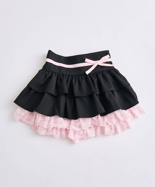 OLIVE des OLIVE(オリーブデオリーブ)の「【インフルエンサー企画】miko race layered skirt(スカート・レディース・ピンク/ブラック・FREE)」の2枚目の写真