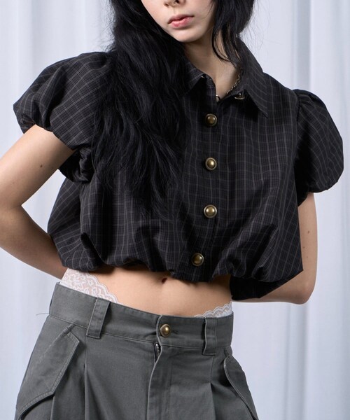 WHO'S WHO gallery(フーズフーギャラリー)の「【SixM】 NOBLE BALLOON SHIRTS(トップス・レディース・オフホワイト/ダークブラウン/ブラック・F)」の3枚目の写真