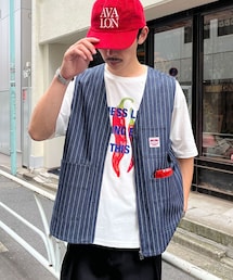 ストライプデニムベスト