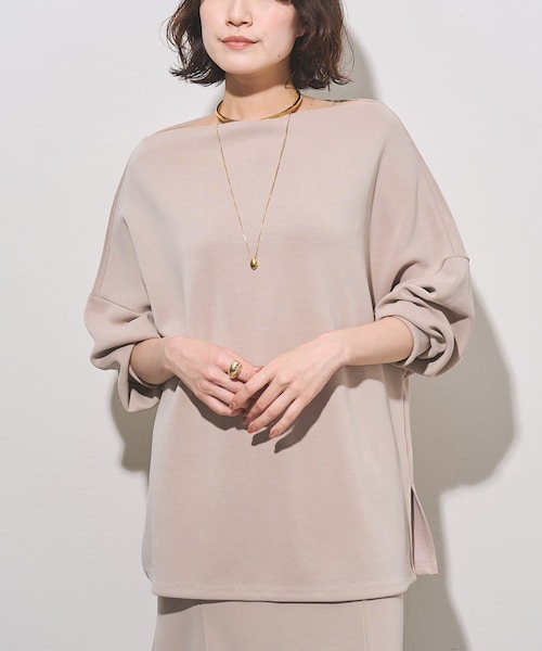 Whim Gazette（ウィムガゼット）の「フィブリルダンボールプルオーバー（Tシャツ/カットソー・レディース・ブラウン/チャコールグレー/ベージュ・F）」の3枚目の写真