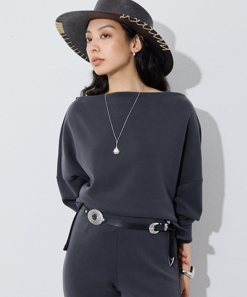 Whim Gazette（ウィムガゼット）の「フィブリルダンボールプルオーバー（Tシャツ/カットソー・レディース・ブラウン/チャコールグレー/ベージュ・F）」の2枚目の写真