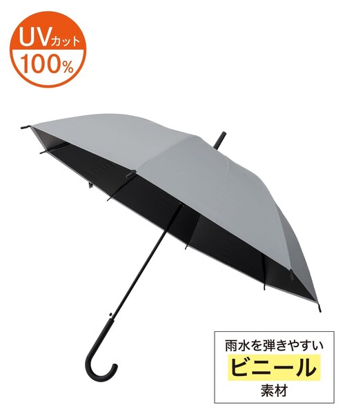3coins(3coins)の「晴雨兼用長傘ビニール:60cm(長傘・シルバー・FREE)」の1枚目の写真