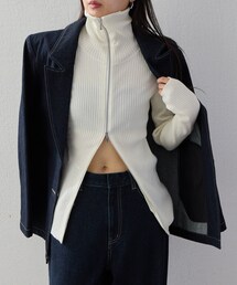 【2026AW Debut】【UNFORM】カシミヤ混ジップリブニット