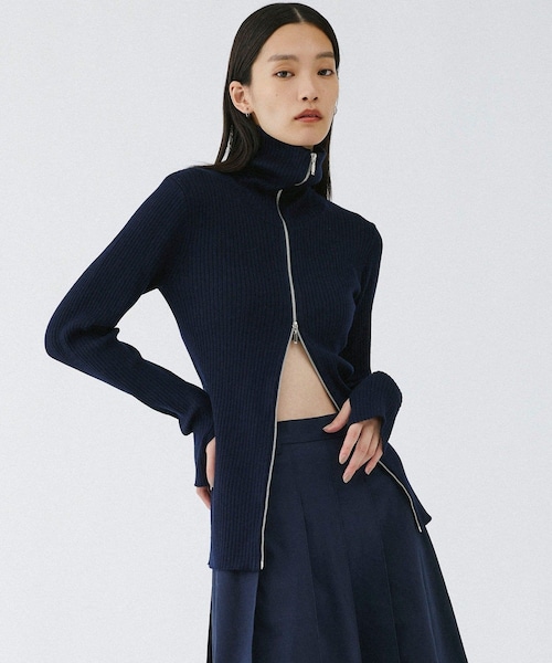 GALLARDAGALANTE(ガリャルダガランテ)の「【2026AW Debut】【UNFORM】カシミヤ混ジップリブニット(ニット/セーター・レディース・アイボリー/ネイビー/ブラック/チャコールグレー・F)」の4枚目の写真