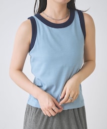 B ボーダーカップ付きタンクトップ