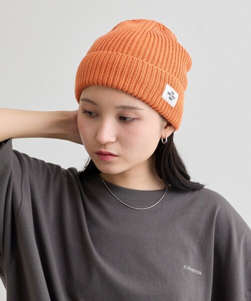 COLONY 2139（コロニートゥーワンスリーナイン）の「【UNISEX】リブニットキャップ（ニットキャップ/ビーニー・メンズ・ブラック/グレー/オレンジ/ブルー・FREE）」の4枚目の写真
