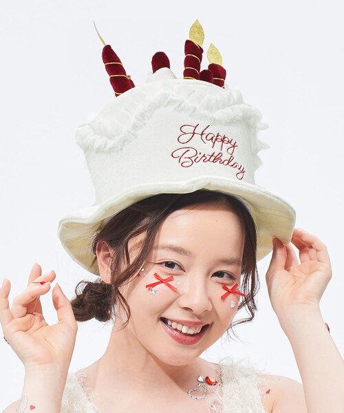 3coins(3coins)の「ケーキ帽子/Let's have a Party!(帽子・アイボリー・FREE)」の1枚目の写真