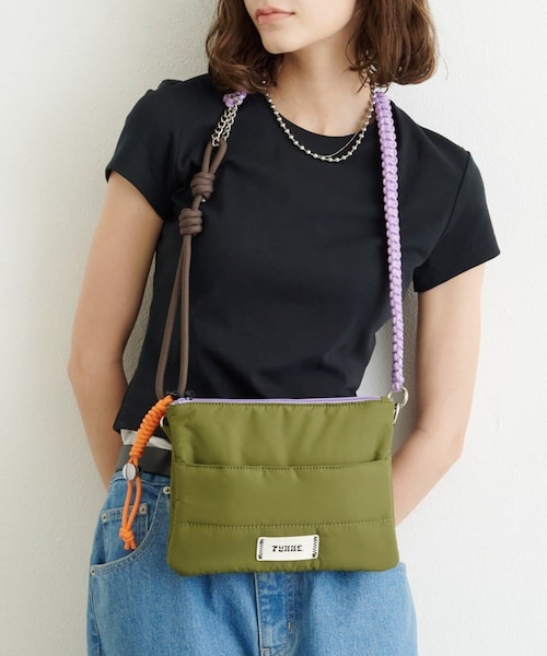CIAOPANIC TYPY(チャオパニックティピー)の「【TYNNE.】2ポケットキルティングサコッシュ(ショルダーバッグ・レディース・イエロー/カーキ/ブラックその他1/ブラウン/シルバー/ブラック・ONE)」の5枚目の写真