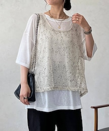 un dix cors | メッシュ×シアーTEEセット(Tシャツ/カットソー)