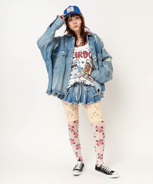 RNA(アールエヌエー)の「【9月中旬納期】J2195 ワイドBIG Gジャン(ジャケット/アウター・レディース・オールド加工中色)」の5枚目の写真