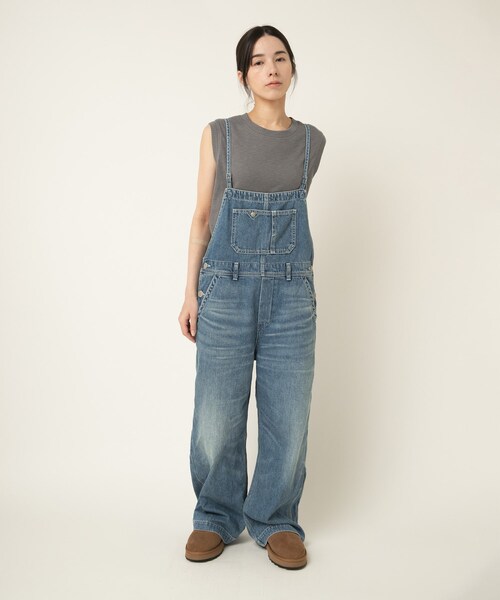RNA-N(アールエヌエーエヌ)の「【9月中旬納期】O0760 THIN STRAP OVERALLS(オールインワン・サロペット・レディース・黒/ストーンウォッシュ/オールド加工)」の16枚目の写真