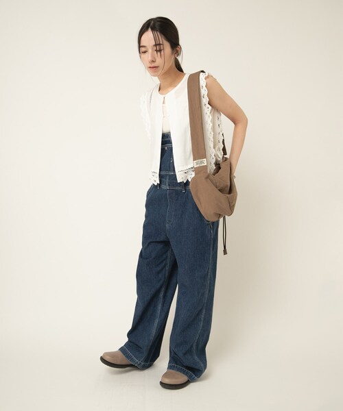 RNA-N(アールエヌエーエヌ)の「【9月中旬納期】O0760 THIN STRAP OVERALLS(オールインワン・サロペット・レディース・黒/ストーンウォッシュ/オールド加工)」の14枚目の写真