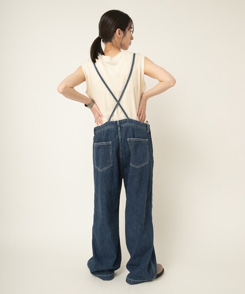 RNA-N(アールエヌエーエヌ)の「【9月中旬納期】O0760 THIN STRAP OVERALLS(オールインワン・サロペット・レディース・黒/ストーンウォッシュ/オールド加工)」の11枚目の写真