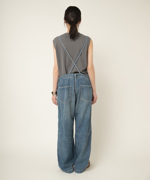 RNA-N(アールエヌエーエヌ)の「【9月中旬納期】O0760 THIN STRAP OVERALLS(オールインワン・サロペット・レディース・黒/ストーンウォッシュ/オールド加工)」の18枚目の写真