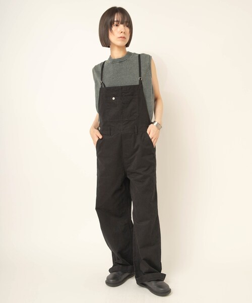 RNA-N(アールエヌエーエヌ)の「【9月中旬納期】O0760 THIN STRAP OVERALLS(オールインワン・サロペット・レディース・黒/ストーンウォッシュ/オールド加工)」の6枚目の写真