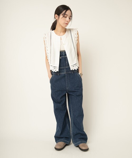 RNA-N(アールエヌエーエヌ)の「【9月中旬納期】O0760 THIN STRAP OVERALLS(オールインワン・サロペット・レディース・黒/ストーンウォッシュ/オールド加工)」の13枚目の写真