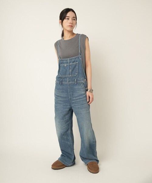 RNA-N(アールエヌエーエヌ)の「【9月中旬納期】O0760 THIN STRAP OVERALLS(オールインワン・サロペット・レディース・黒/ストーンウォッシュ/オールド加工)」の17枚目の写真