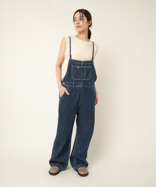 RNA-N(アールエヌエーエヌ)の「【9月中旬納期】O0760 THIN STRAP OVERALLS(オールインワン・サロペット・レディース・黒/ストーンウォッシュ/オールド加工)」の9枚目の写真