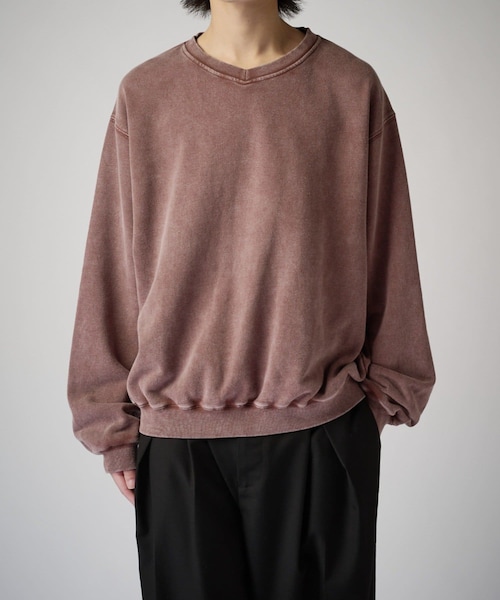 Lui's(ルイス)の「アシッドウォッシュVネックスウェットプルオーバー(Tシャツ/カットソー・メンズ・ブラック/ブラウン・M/S)」の2枚目の写真