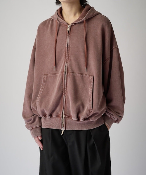 Lui's(ルイス)の「アシッドウォッシュジップパーカー(Tシャツ/カットソー・メンズ・ブラウン/ブラック・M/S)」の1枚目の写真