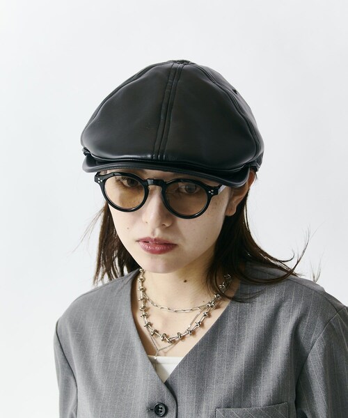 Lui's(ルイス)の「CPH Exclusive / シンセティックレザー ハンチング(ハンチング/ベレー帽・メンズ・ブラウン/ブラック・F)」の2枚目の写真