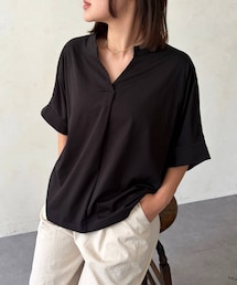 Chez toi（シェトワ）の「シルケット袖ターンBACKプルオーバー（Tシャツ/カットソー・レディース）」