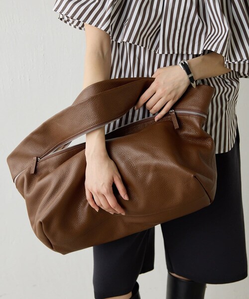 Whim Gazette(ウィムガゼット)の「【LITKOVSKA】ZIP BAG(ハンドバッグ・レディース・ブラウン・F)」の1枚目の写真