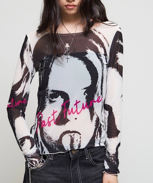 WHO'S WHO gallery(フーズフーギャラリー)の「シャーロットミューズパワーメッシュ(Tシャツ/カットソー・レディース・オフホワイト/イエロー・F)」の1枚目の写真