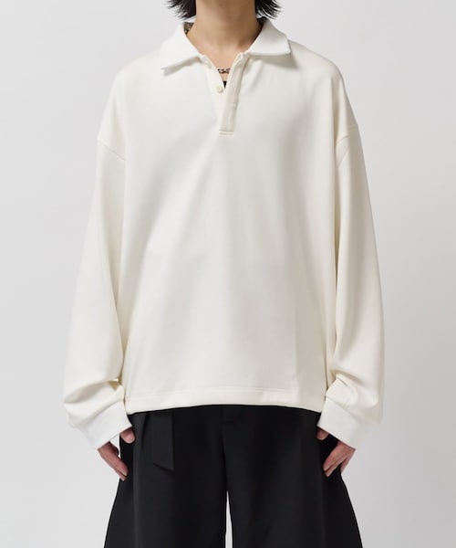 Lui's(ルイス)の「ポンチオーバーポロL/S(ポロシャツ・メンズ・グレーその他1/ブラック/ホワイト・F)」の2枚目の写真