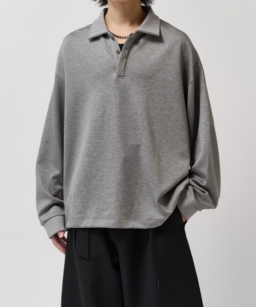 Lui's(ルイス)の「ポンチオーバーポロL/S(ポロシャツ・メンズ・グレーその他1/ブラック/ホワイト・F)」の1枚目の写真