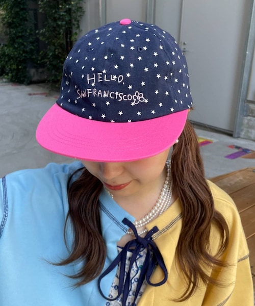CIAOPANIC TYPY(チャオパニックティピー)の「【HELLO.SANFRANCISCO】星柄プリントツートーンロゴキャップ(キャップ・レディース・グレー/ブラウン/ネイビー・ONE)」の3枚目の写真