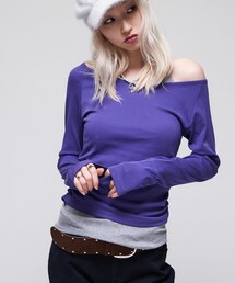 WHO'S WHO gallery | 【WEB限定】【SLOPPY】バックオープンギャザートップス(Tシャツ/カットソー)