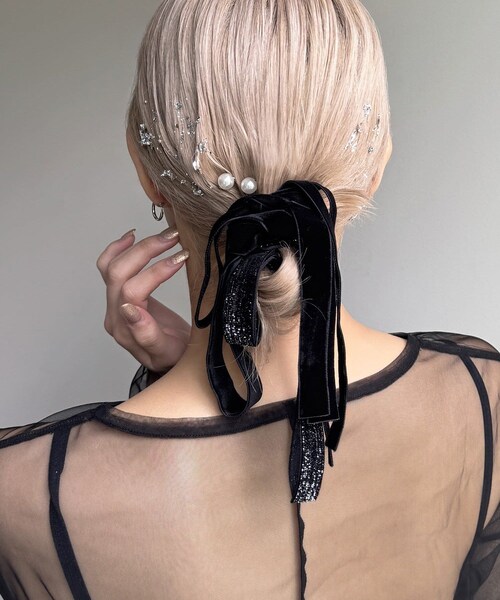 Lattice(Lattice)の「【オケージョン】ベロアリボンテープセット(その他ヘアアクセサリー・レディース・グレー/ブラック/ワインレッド/ブラウン/ピンク・FREE)」の2枚目の写真