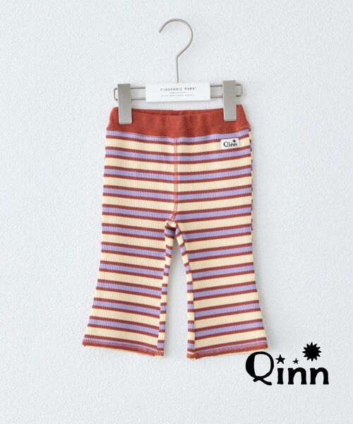 CIAOPANIC TYPY(チャオパニックティピー)の「【KIDS】Qinnワッフルボーダーレギンス(パンツ・キッズ・ブラウン/チャコールグレー・100/80/90)」の1枚目の写真