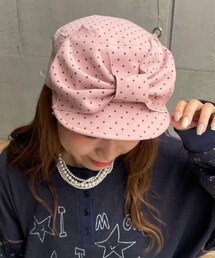 CIAOPANIC TYPY（チャオパニックティピー）の「【HELLO.SANFRANCISCO】BIGリボンドット柄コーデュロイキャップ（キャップ・レディース）」
